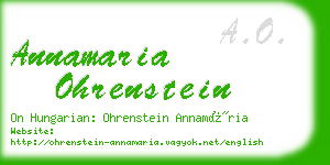 annamaria ohrenstein business card